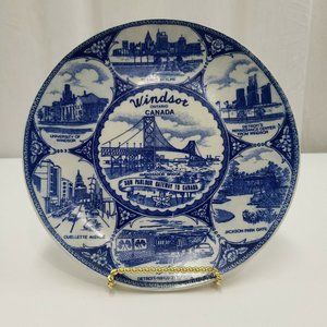 Vintage Windsor Ontario Gateway to Canada Ceramic Souvenir Plate 8"